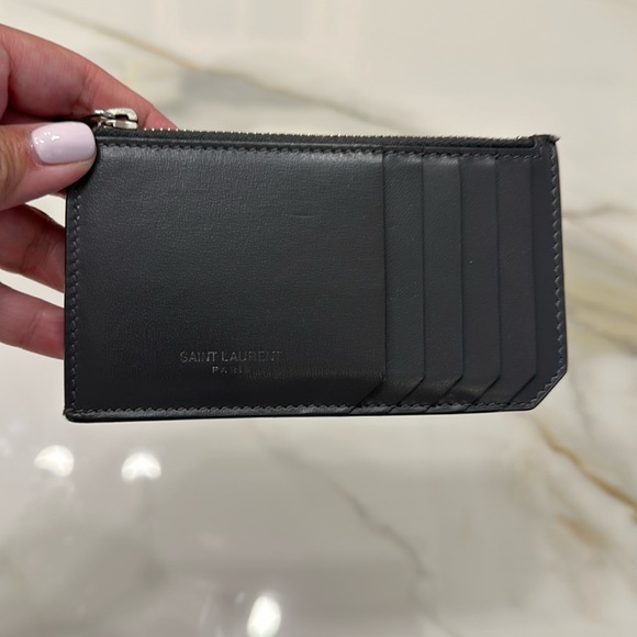 Gray SAINT LAURENT card case - Picture 1 of 3